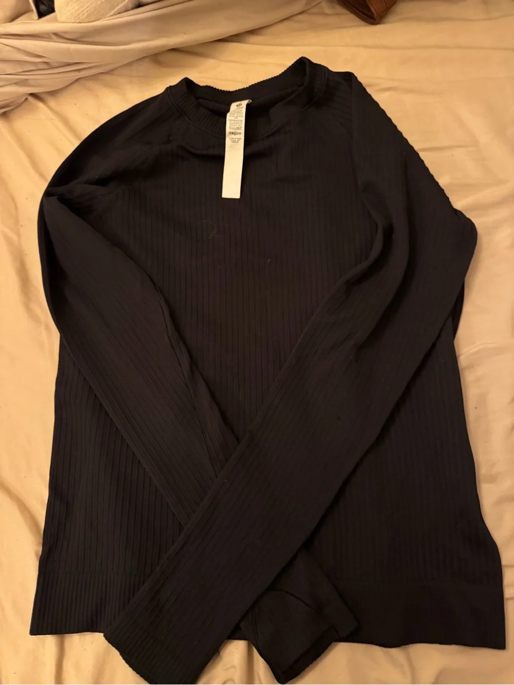 lululemon athletica Black Ribbed Slim Long Sleeve Top